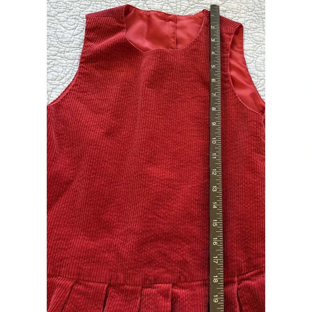 Laura Ashley Red Corduroy Jumper Dress Girls 9-10 Yrs Cotton USA Made Vintage